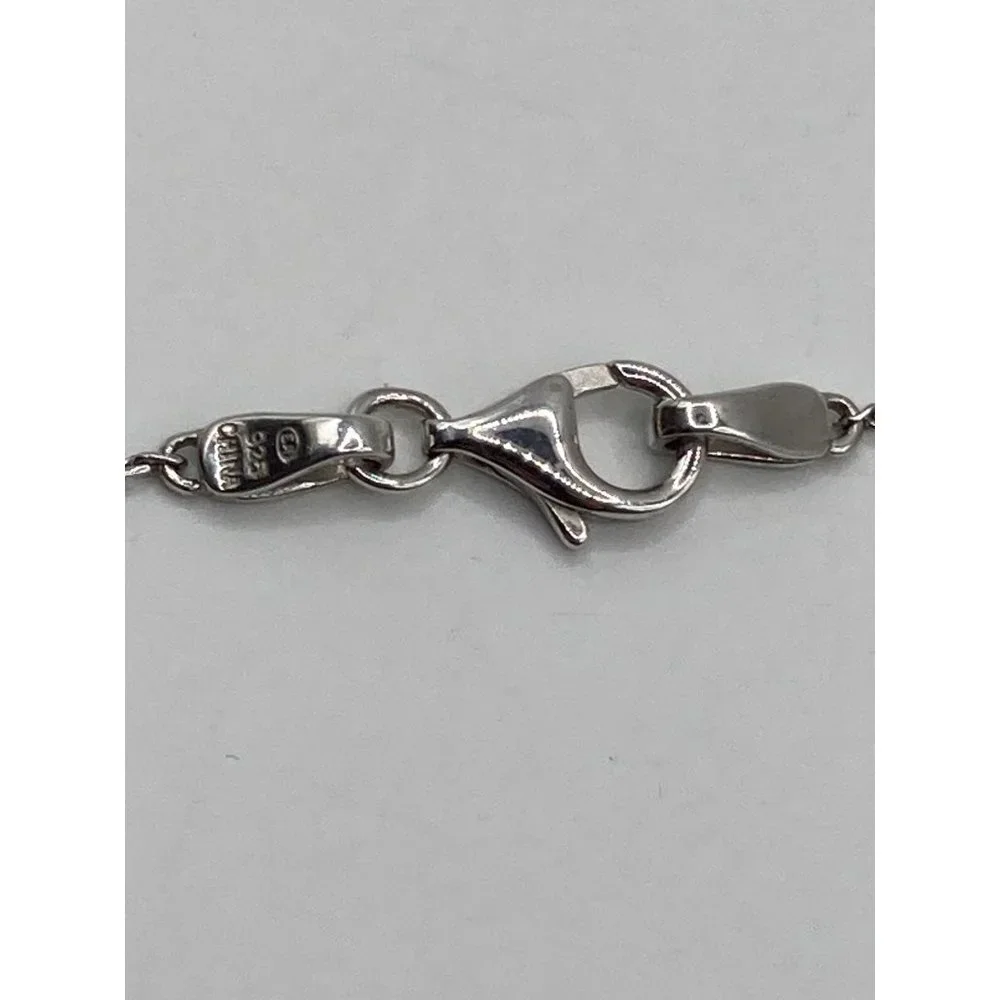 Diamonds Sterling Silver Puffy Necklace Enhancer Pendant 34